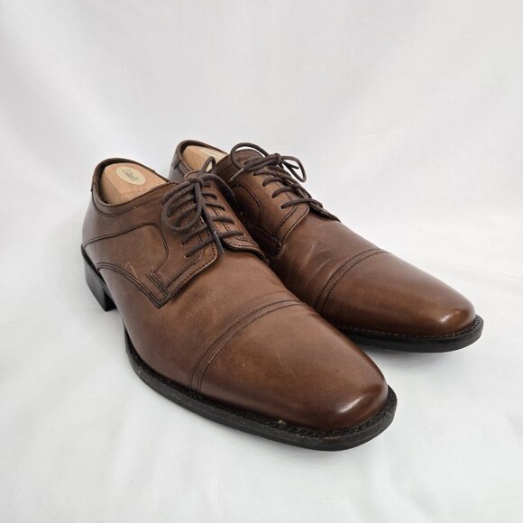 J Murphy By Johnston Murphy Mens Size 12 M Oxford Lace 20-1276 Brown Leather - Picture 1 of 12